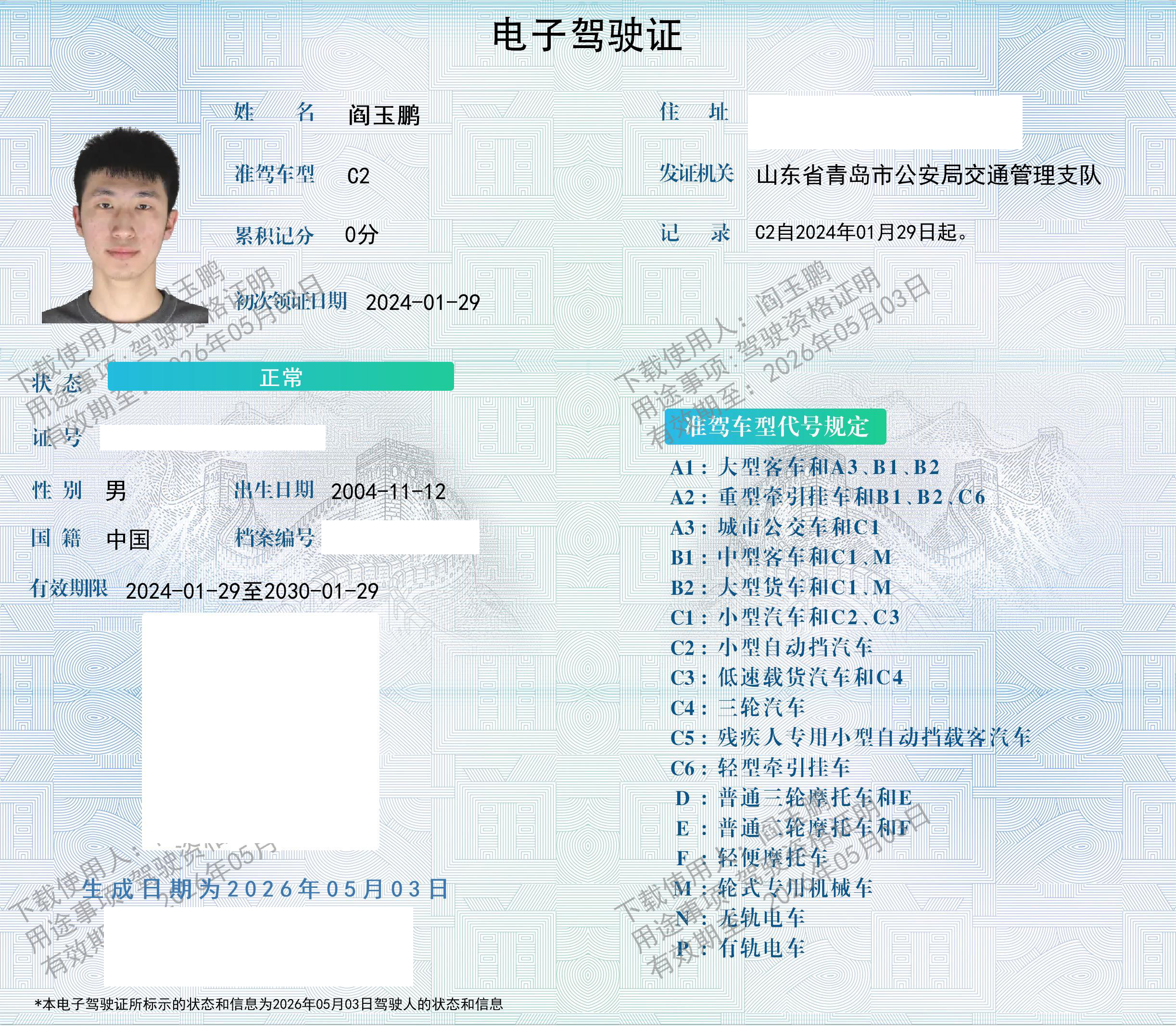 电子驾驶证